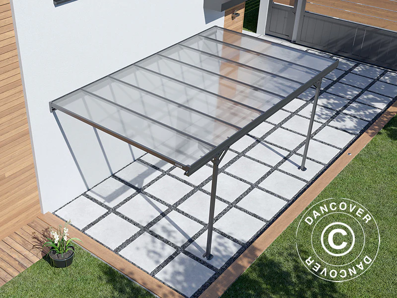 Lean-to carport Mistral Wall, 3,03x5,09x2,27m, Antracit - Image 7