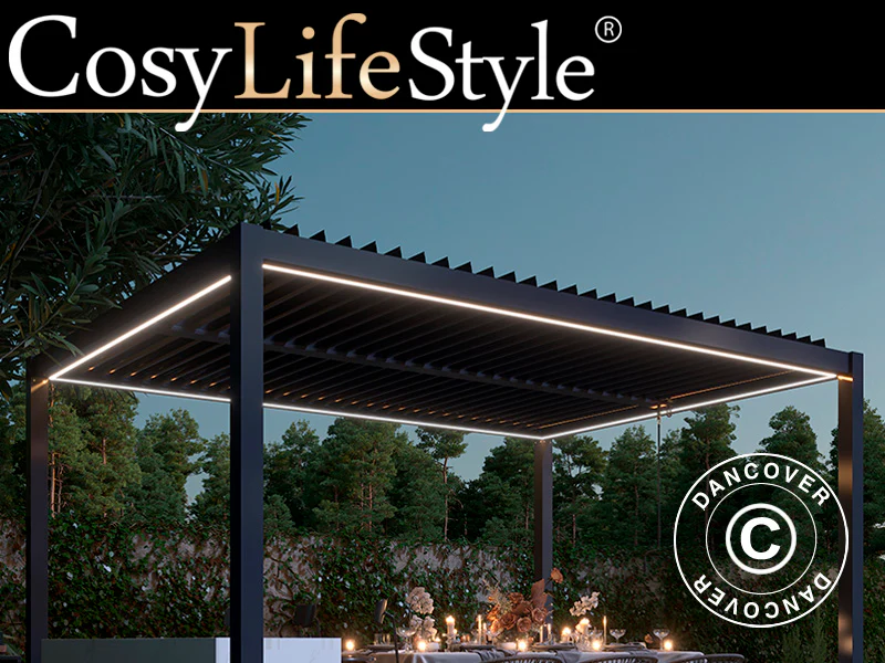 LED-ljuslist för San Pablo pergola 3x3m, 4 st, Varmvit