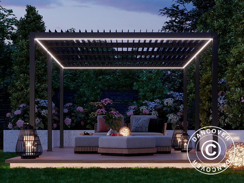 LED-ljuslist för San Pablo pergola 4x5,8m, 6 st, Varmvit - Image 3