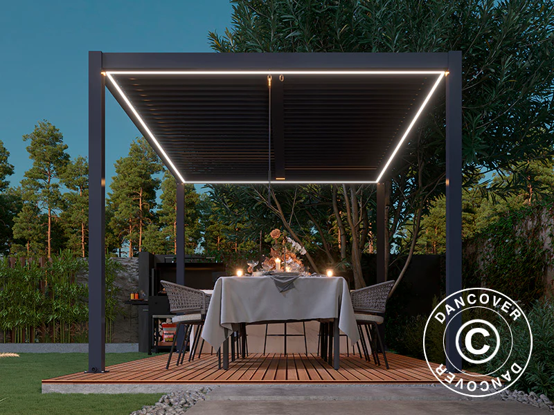 LED-ljuslist för San Pablo pergola paviljong 4x4m, 4 st, Varmvit - Image 4