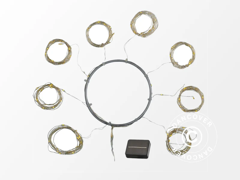 LED solljusslinga till parasoll, Knirke, 8x2m, Varm vit - Image 4