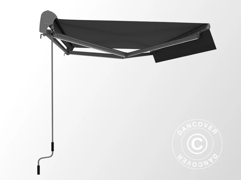 Markis med vevhandtag, 2,95x2,5m, Grå/Grå Ställning - Image 3
