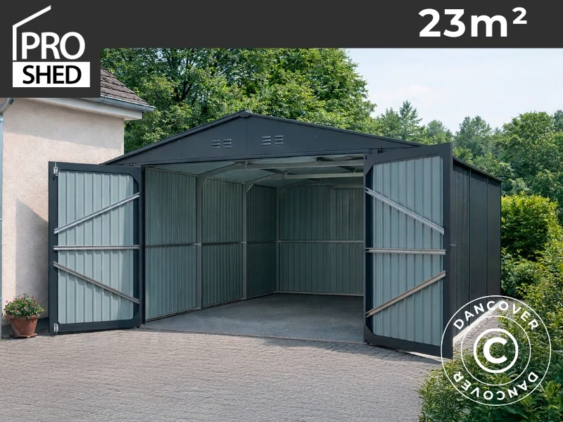Metallgarage 3,86x6,02x2,54 m, 23,2 m², ProShed®, Antracit