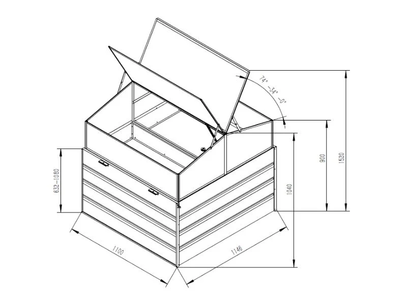 Mini växthus, 1,1x1,15x1,04m, Antracit - Image 5