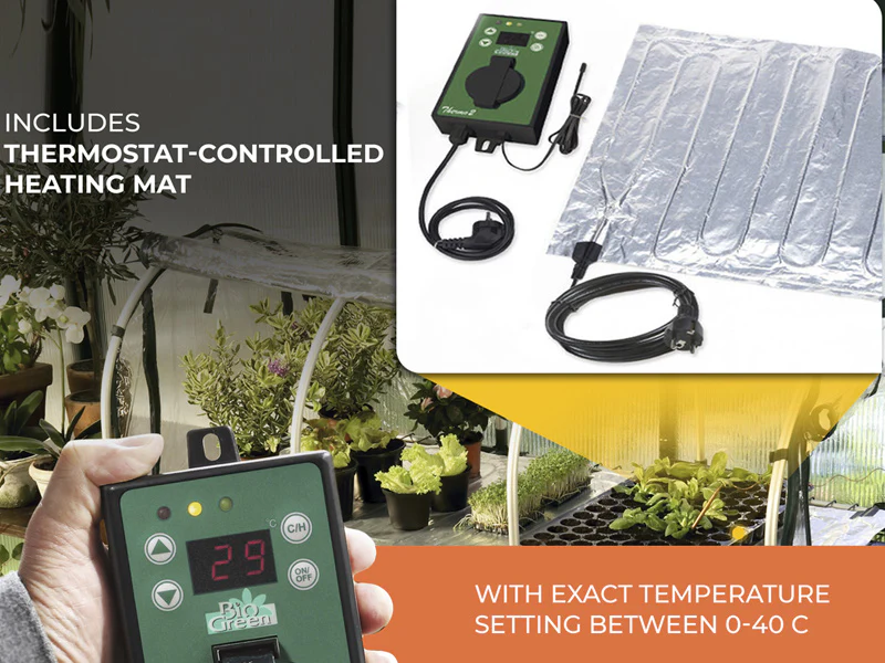 Mini växthus propagator JUMBO XXL med värmematta, 60x130x50cm, Transparant - Image 8