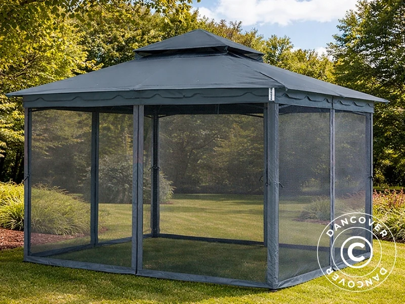 Myggnät till paviljong Horus, 3,4x3,4m, Grå - Image 3