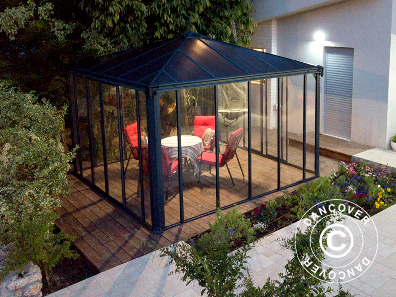 Orangeri, paviljong LEDRO, 12,96m², Palram/Canopia, 3,6x3,6x2,95m, Grå - Image 4