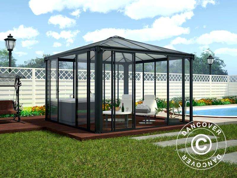 Orangeri, paviljong LEDRO, 8,7m², Palram/Canopia, 2,95x2,95x2,76m, Grå - Image 2
