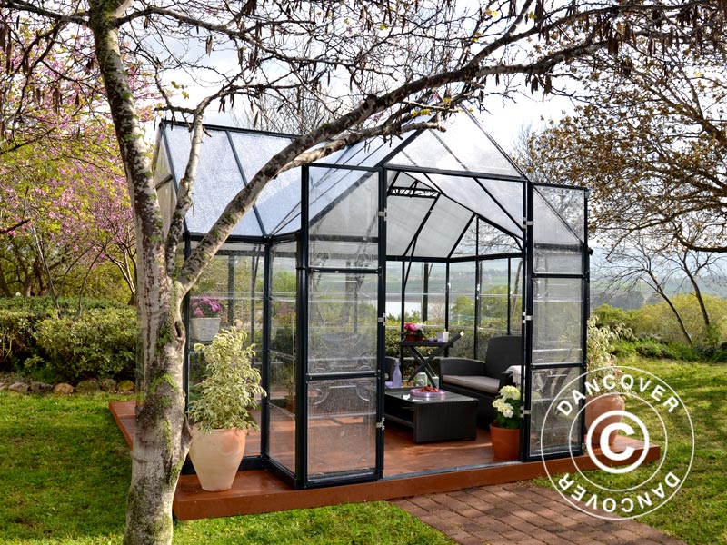 Orangeri polykarbonat VICTORY, 10,41m², Palram/Canopia, 3,66x3,05x2,69m, Grå - Image 4