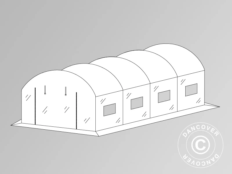 Överdrag för Tunnelväxthus, 3x6x2m, 180 Mikronfolie, Transparent