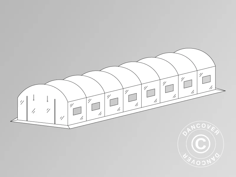 Överdrag för Tunnelväxthus, 4x10,6x2m, 180 Mikronfolie, Transparent