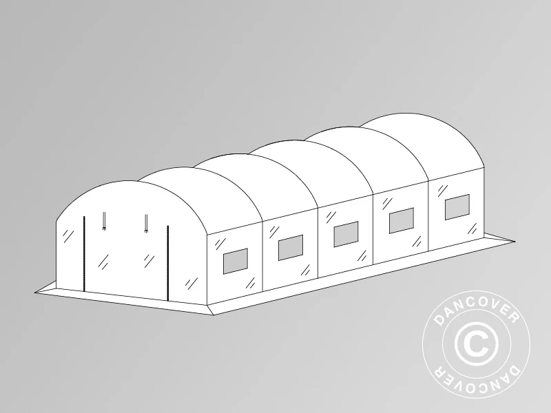 Överdrag för Tunnelväxthus, 4x6,6x2m, 180 Mikronfolie, Transparent