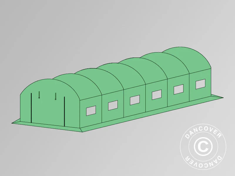 Överdrag för Tunnelväxthus, 4x8x2m, 140 g/m2 PE, Grön