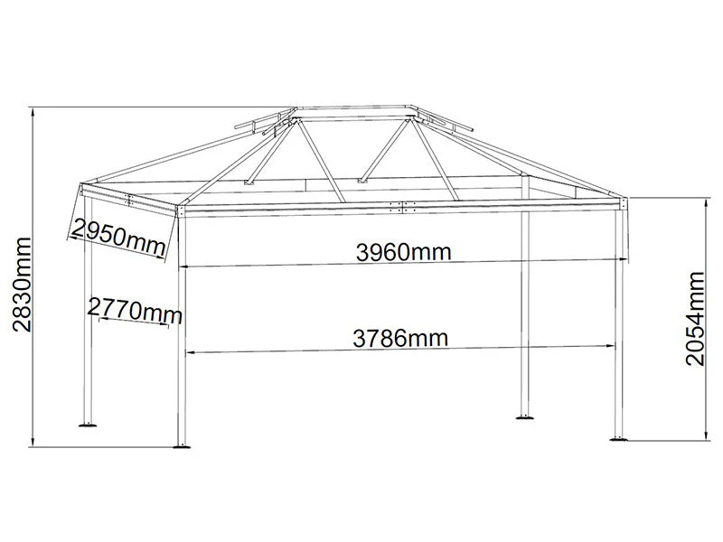 Paviljong Osiris 3x4m, Grå - Image 10
