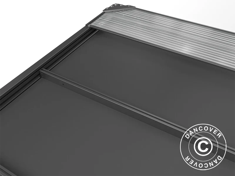 Pergola paviljong San Fernando, 3x3m, Svart/Mörkgrå - Image 11