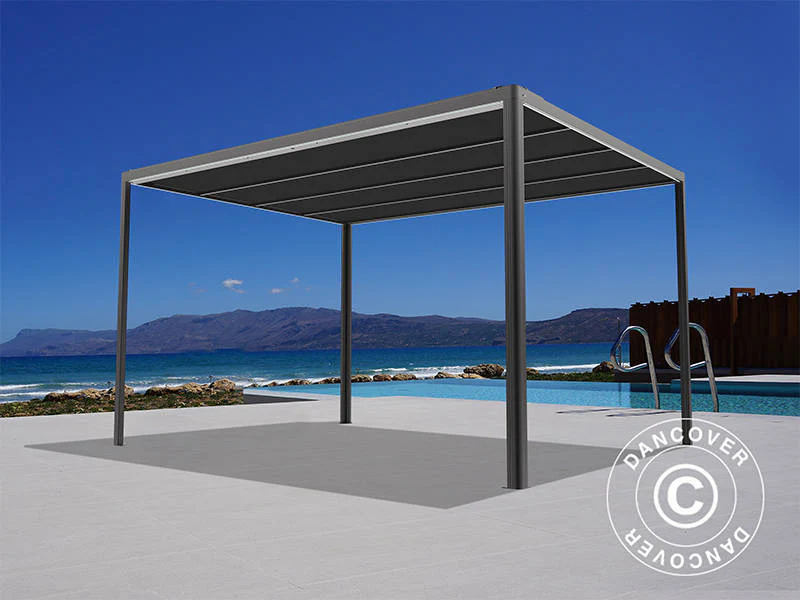 Pergola paviljong San Fernando, 3x3m, Svart/Mörkgrå - Image 3