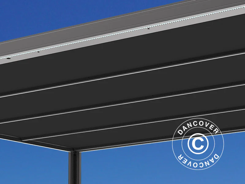 Pergola paviljong San Fernando, 3x3m, Svart/Mörkgrå - Image 5