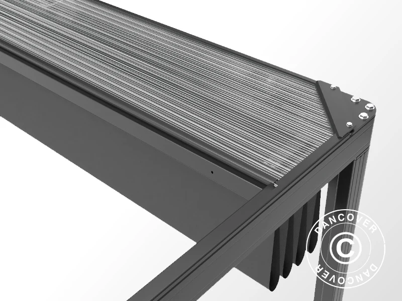 Pergola paviljong San Fernando, 3x3m, Svart/Mörkgrå - Image 9