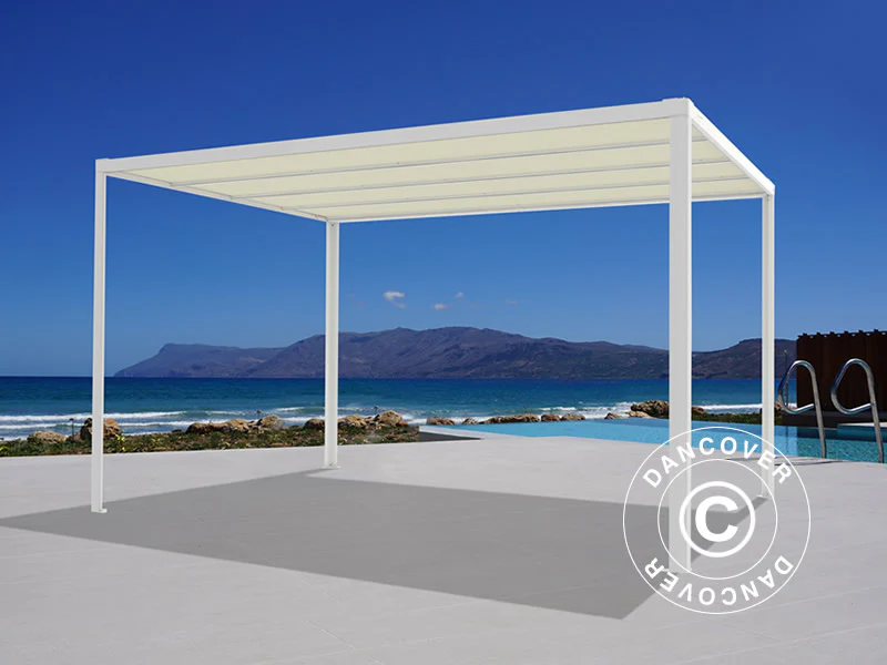 Pergola paviljong San Fernando, 3x3m, Vit/Beige - Image 3