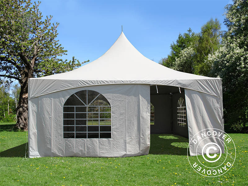 Pagoda Partytält PartyZone 5x5m, PVC, Vit - Image 8