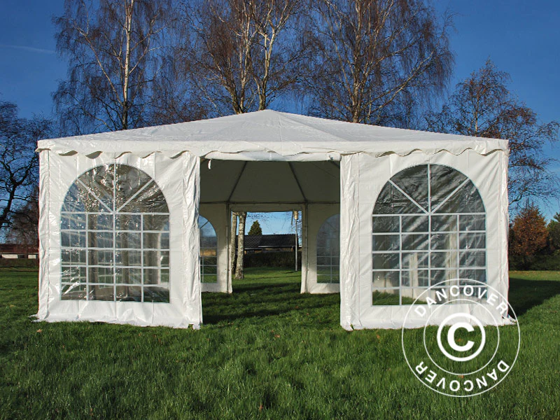 Pagoda tält Exclusive 7x7m PVC, Vit - Image 2