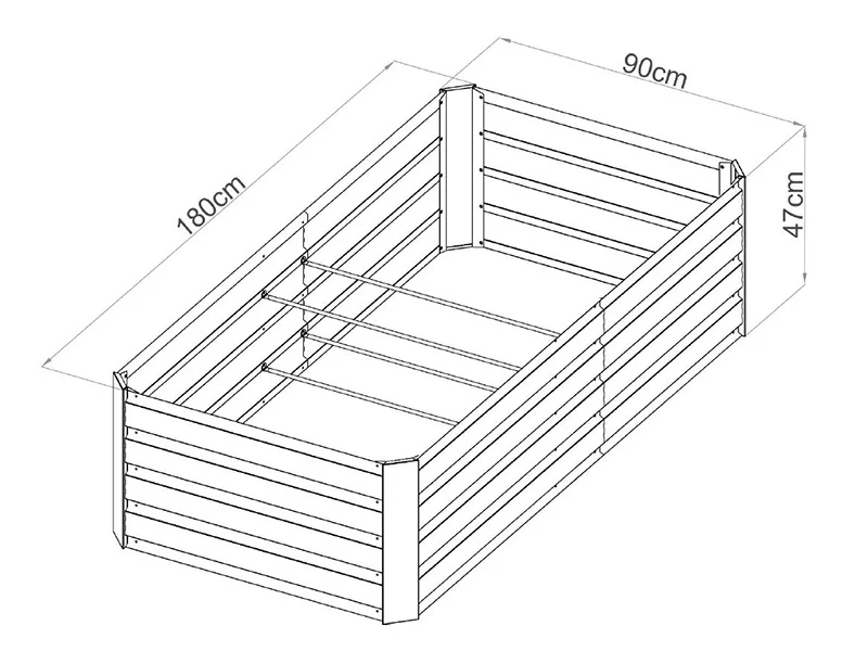 Pallkrage, 0,9x1,8x0,47m, 800l, Antracit - Image 7