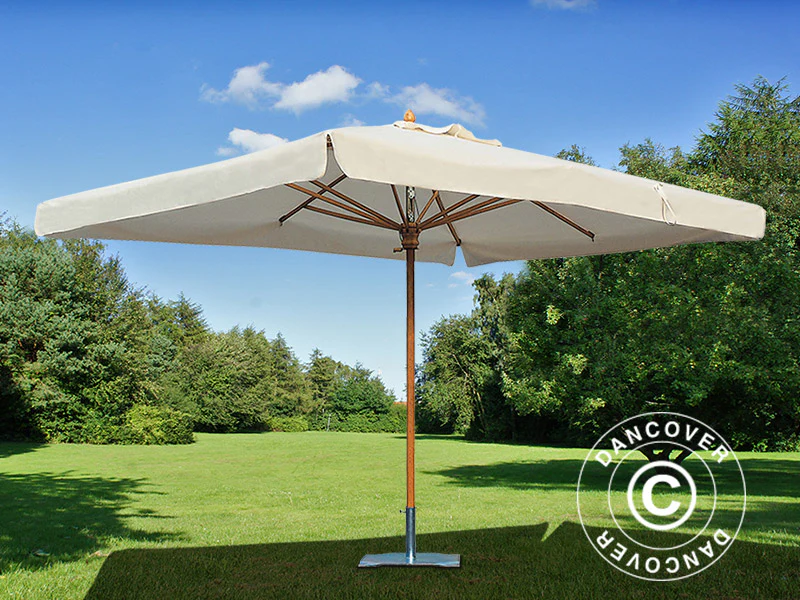 Parasoll Palladio Standard med kant, 3x4m, Naturfärgat