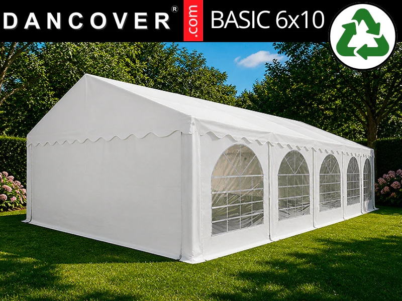 Partytält Basic 6x10m PVC 700, Vit