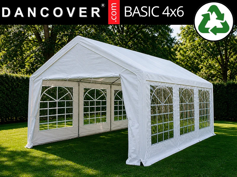 Partytält Basic 4x6m PE 500, Vit