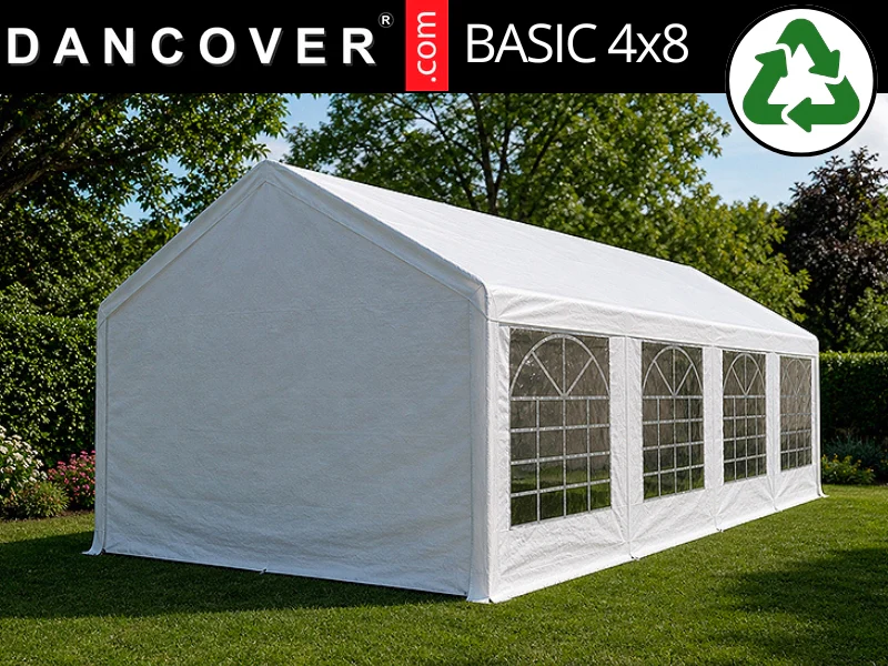 Partytält Basic 4x8m PE 500, Vit