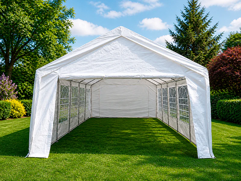 Partytält Basic 4x8m PE 500, Vit - Image 4
