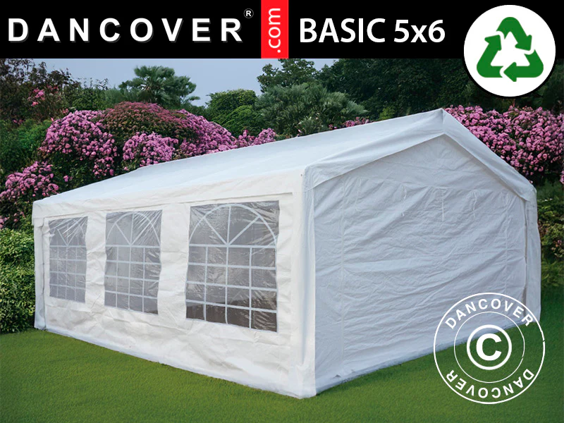 Partytält Basic 5x6m PE 500, Vit