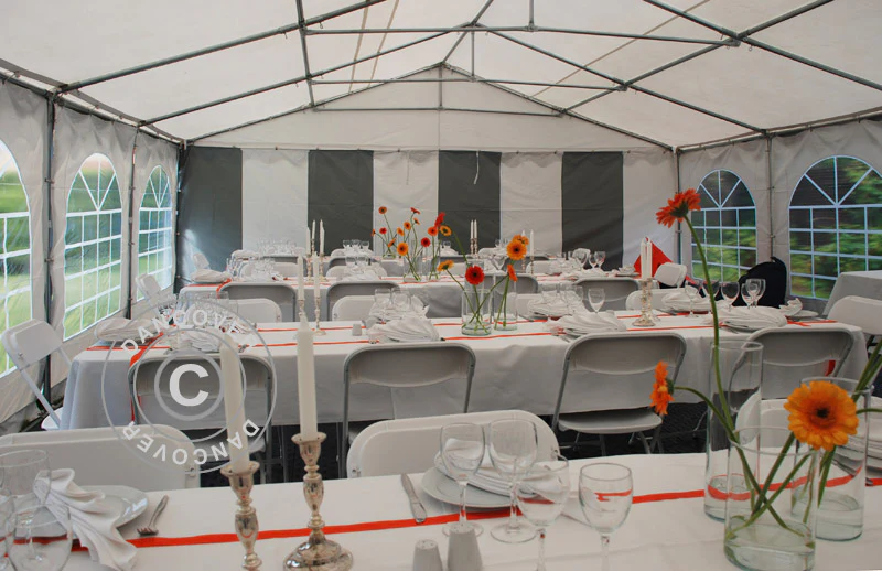 Partytält, Exclusive CombiTents® 900 6x12m, 4-i-1, Grå/Vit - Image 13