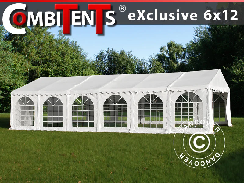 Partytält, Exclusive CombiTents® 900 6x12m, 4-i-1, Vit