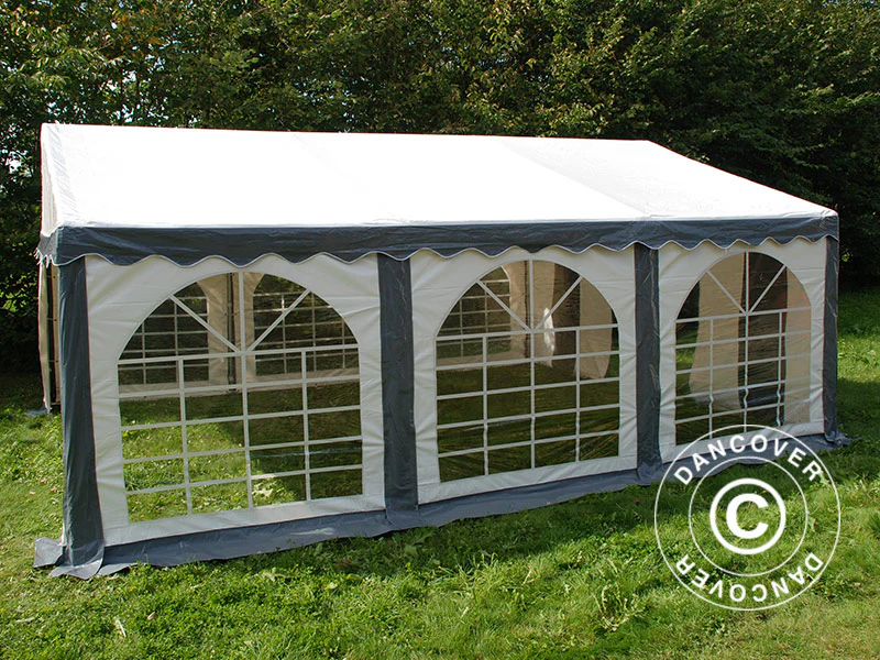 Partytält Original 3x6m PVC 900, Grå/Vit - Image 3
