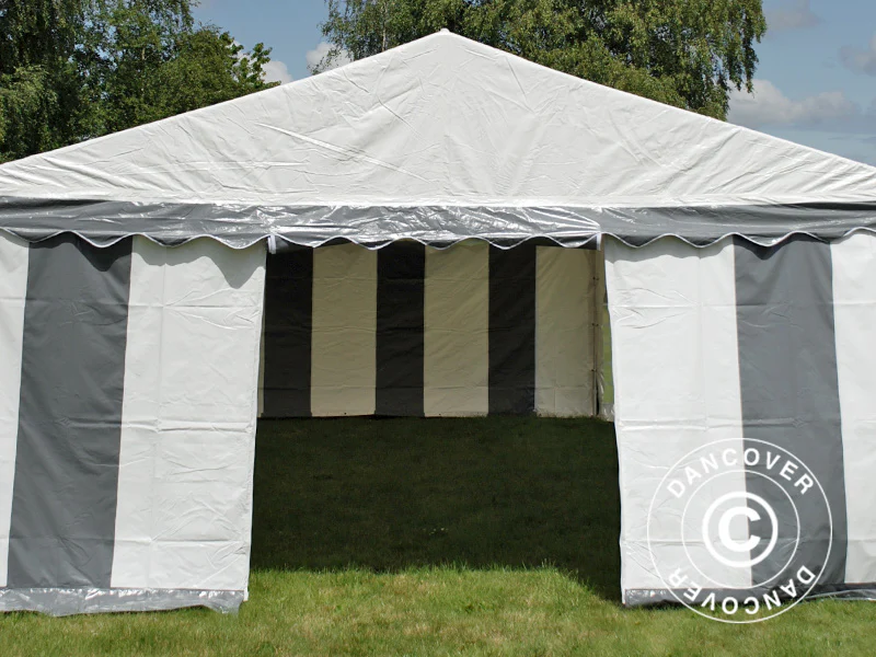 Partytält Original 4x10m PVC 900, Grå/Vit - Image 5