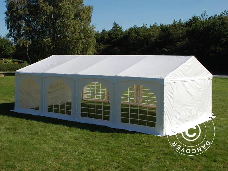 Partytält Original 4x8m PVC 900, "Arched", Vit - Image 2
