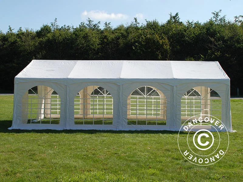 Partytält Original 4x8m PVC 900, "Arched", Vit - Image 3