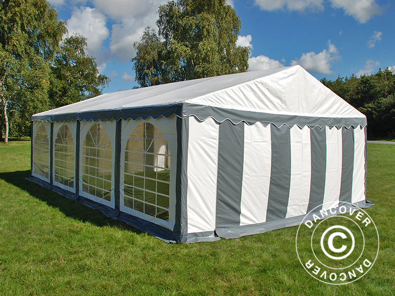 Partytält Original 4x8m PVC 900, Grå/Vit - Image 11