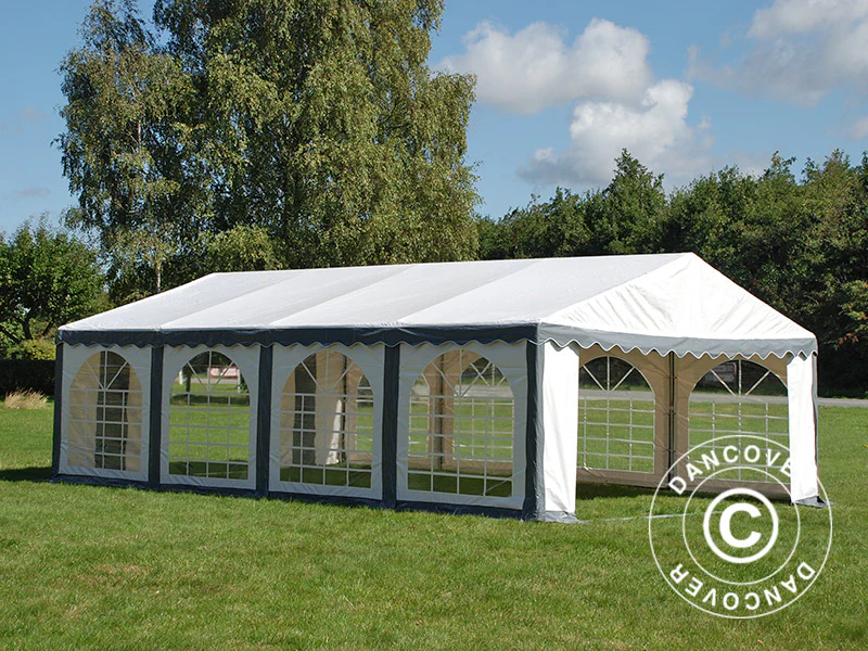 Partytält Original 4x8m PVC 900, Grå/Vit - Image 3