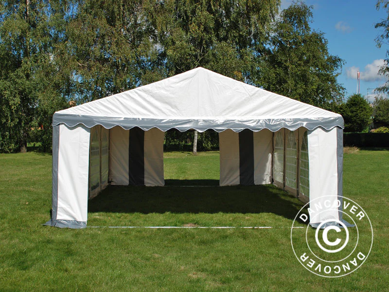 Partytält Original 4x8m PVC 900, Grå/Vit - Image 4