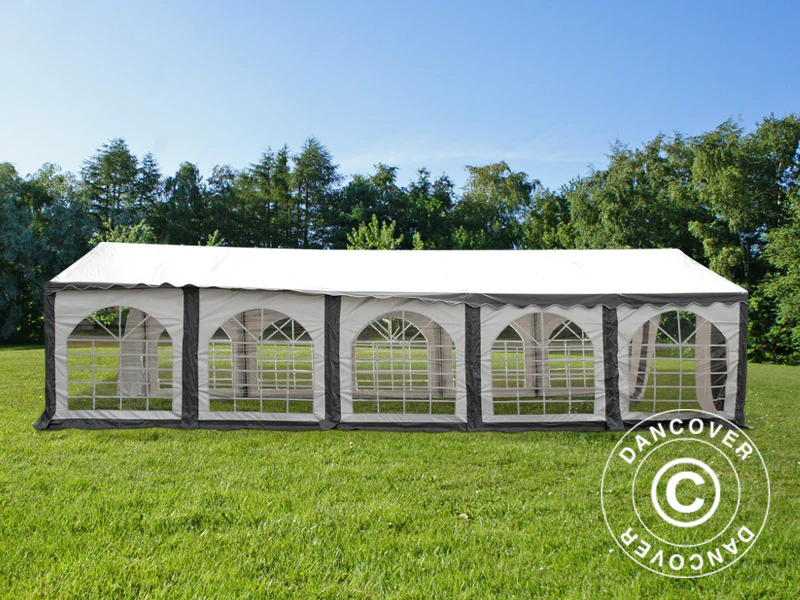 Partytält Original 5x10m PVC 900, Grå/Vit - Image 12