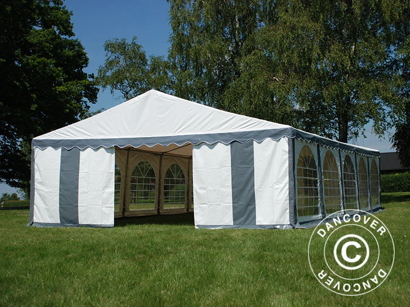 Partytält Original 5x10m PVC 900, Grå/Vit - Image 3