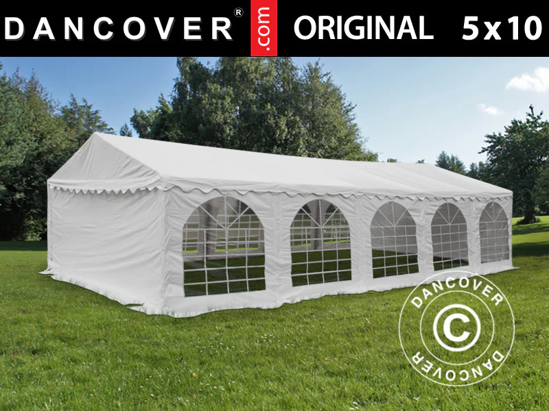 Partytält Original 5x10m PVC 900, Vit