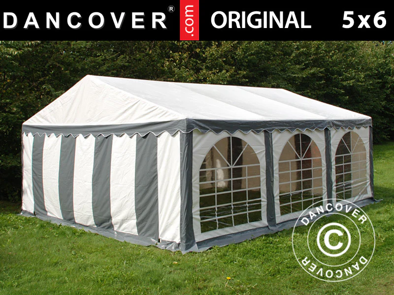 Partytält Original 5x6m PVC 900, Grå/Vit