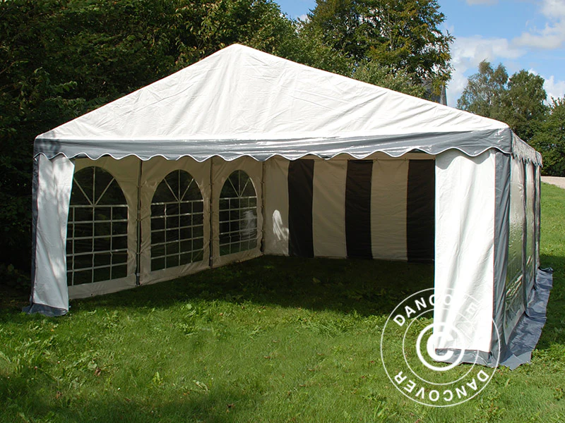 Partytält Original 5x6m PVC 900, Grå/Vit - Image 11