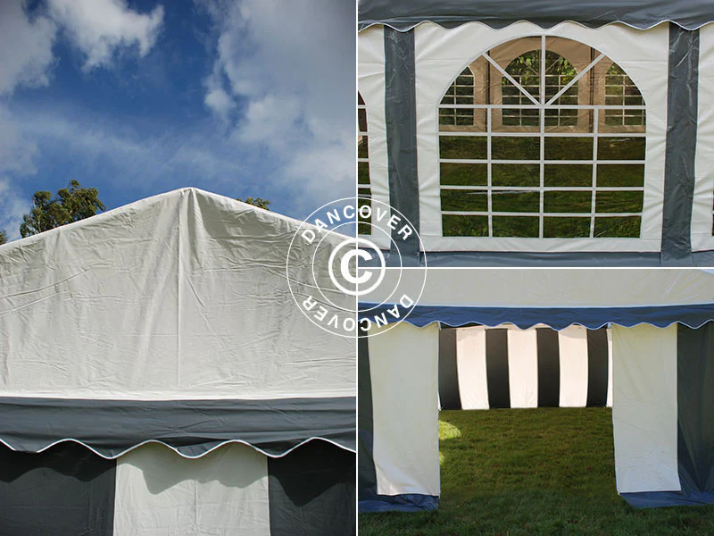 Partytält Original 5x6m PVC 900, Grå/Vit - Image 15