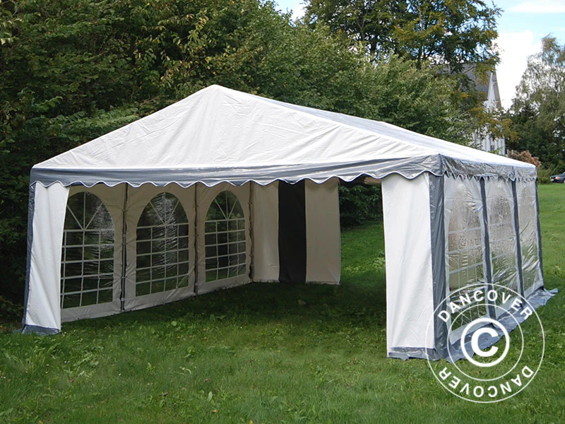 Partytält Original 5x6m PVC 900, Grå/Vit - Image 4