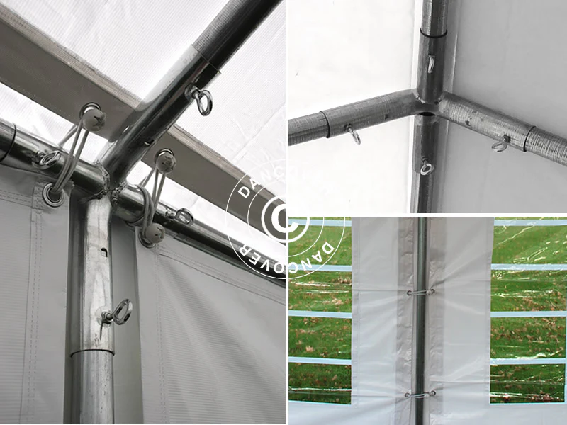 Partytält Original 5x8m PVC 900, Grå/Vit - Image 16