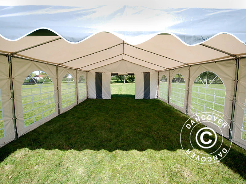 Partytält Original 5x8m PVC 900, Grå/Vit - Image 8